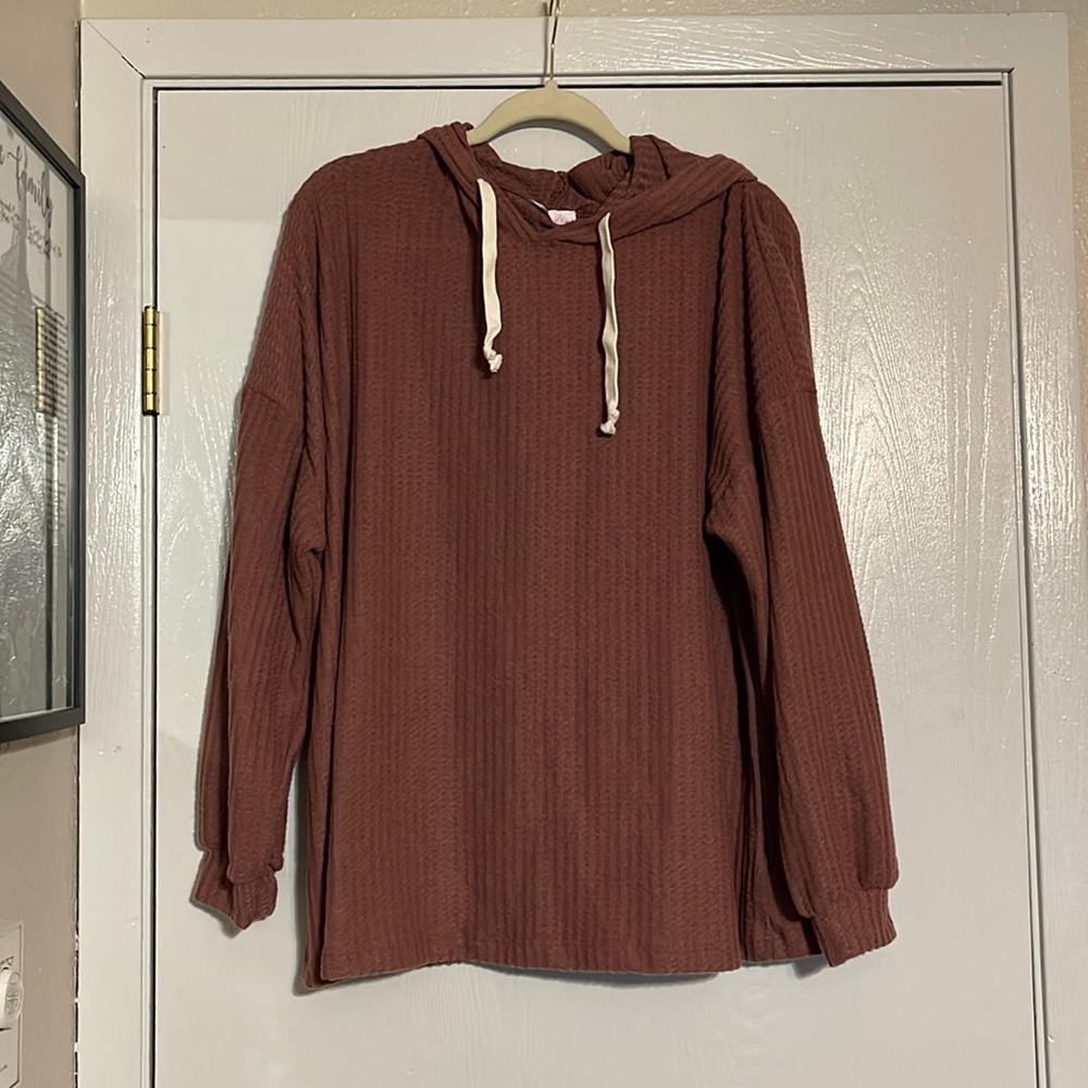 Pink Lily waffle knit hoodie